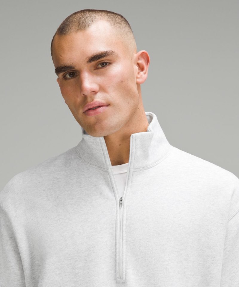 Lululemon Steady State Half Zip Heathered Core Ultra Light Grey Online Outlet Sale