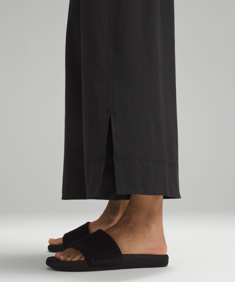 Lululemon Stretch Woven High-Rise Wide-Leg Cropped Pant Black Online Outlet Sale