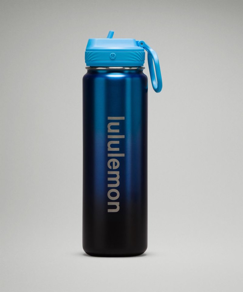 Lululemon Back to Life Sport Bottle 24oz *Straw Lid Kayak Blue Light / Oasis Blue / Black Online Outlet Sale