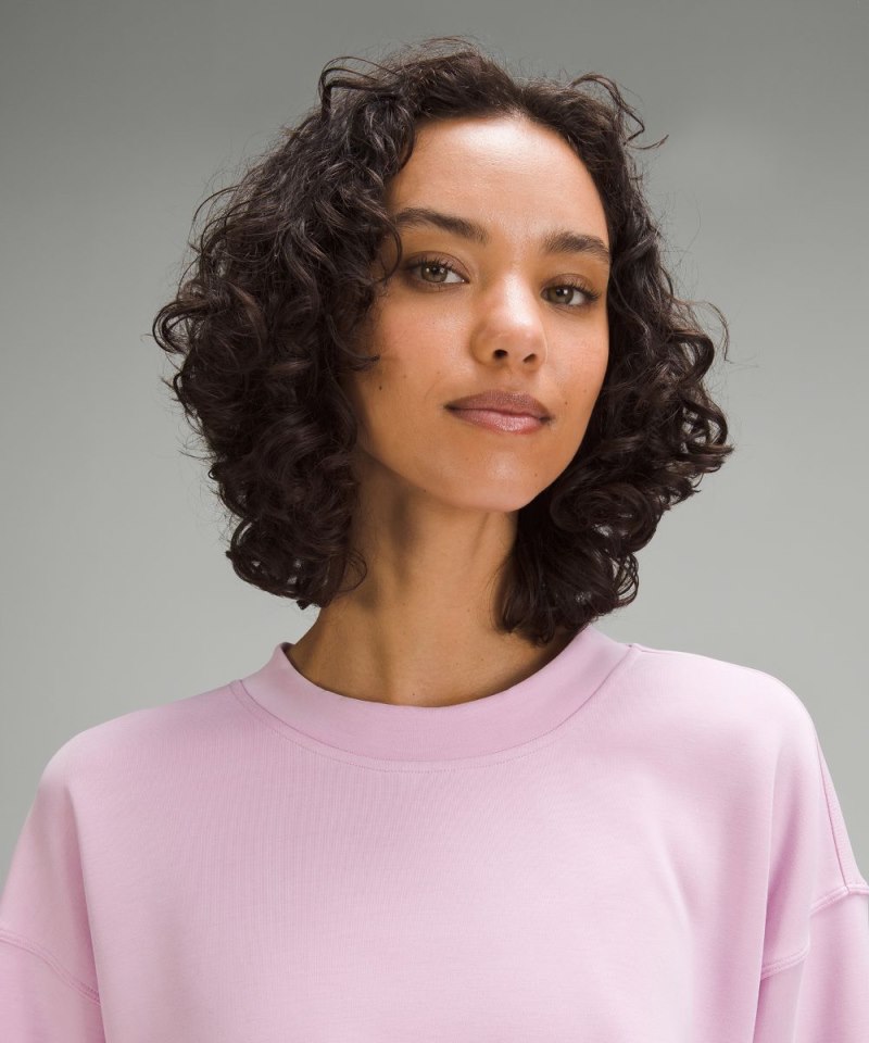 Lululemon Softstreme Perfectly Oversized Cropped Crew Vitapink Online Outlet Sale