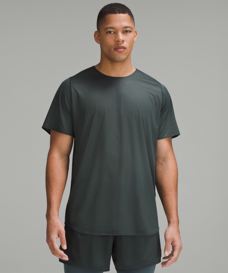 Lululemon lululemon lab Grid Mesh Short-Sleeve Shirt *Graphic Sea Steel Online Outlet Sale