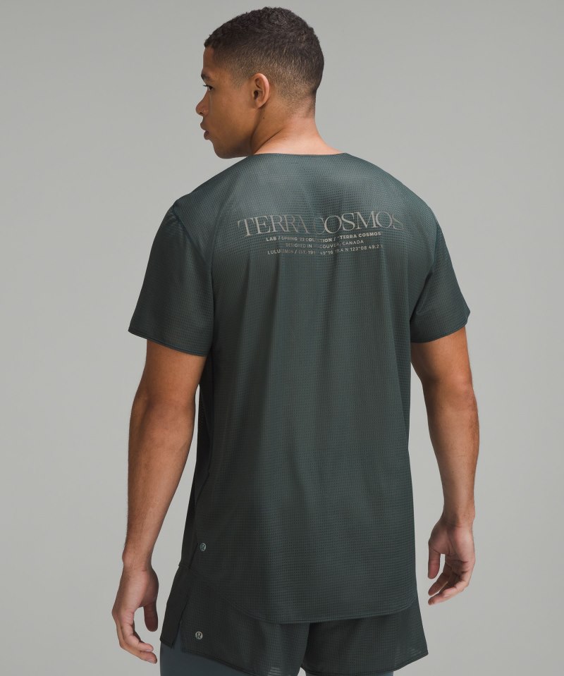 Lululemon lululemon lab Grid Mesh Short-Sleeve Shirt *Graphic Sea Steel Online Outlet Sale