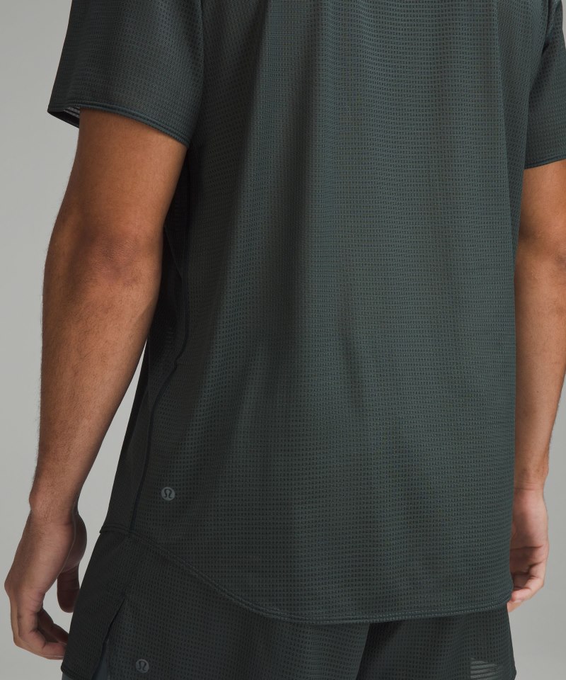 Lululemon lululemon lab Grid Mesh Short-Sleeve Shirt *Graphic Sea Steel Online Outlet Sale