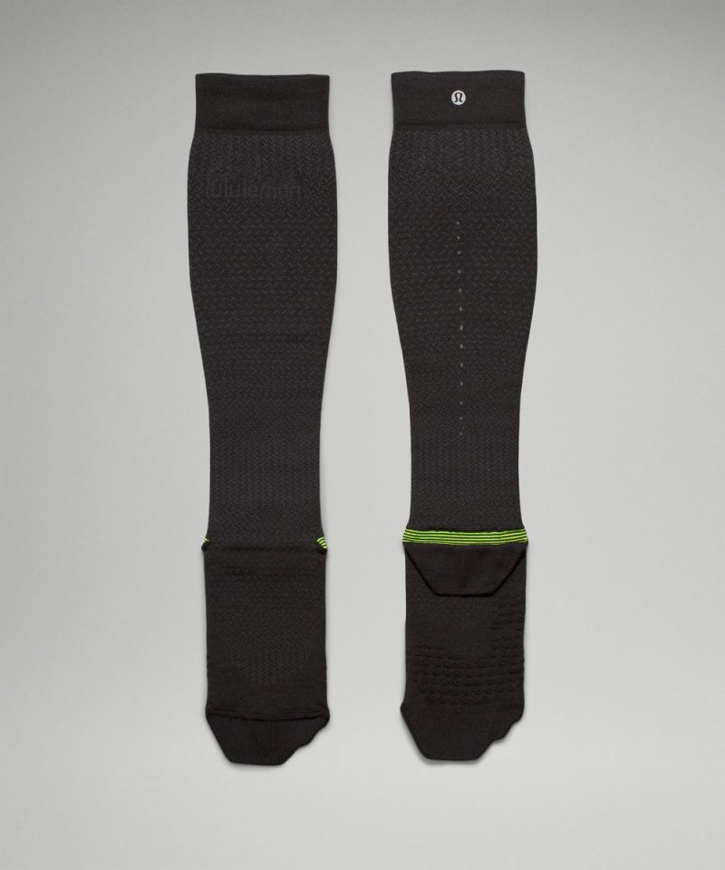 Lululemon Women's MicroPillow Compression Knee-High Running Socks *Light Cushioning Black / Highlight Yellow Online Outlet Sale