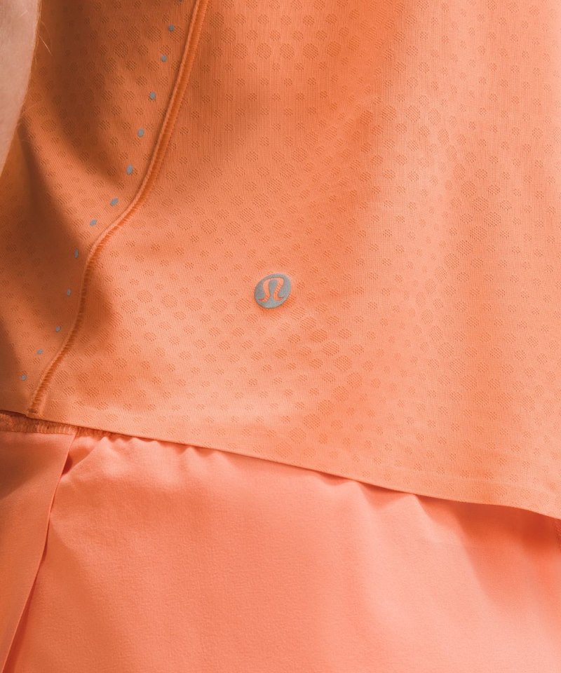 Lululemon Fast and Free Race Length Tank Top Coral Kiss Online Outlet Sale