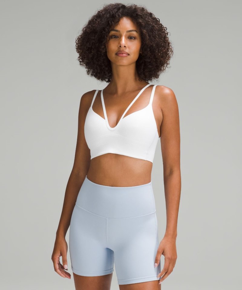 Lululemon Like a Cloud Strappy Longline Ribbed Bra *Light Support, B / C Cup White Online Outlet Sale