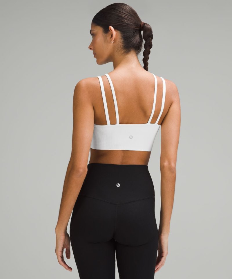 Lululemon Like a Cloud Strappy Longline Ribbed Bra *Light Support, B / C Cup White Online Outlet Sale