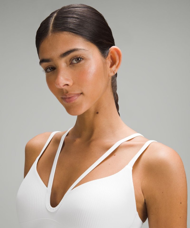 Lululemon Like a Cloud Strappy Longline Ribbed Bra *Light Support, B / C Cup White Online Outlet Sale