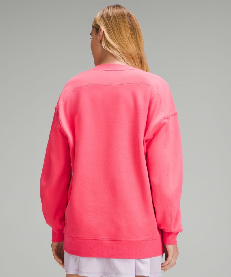 Lululemon Perfectly Oversized Crew *Graphic Glaze Pink Online Outlet Sale