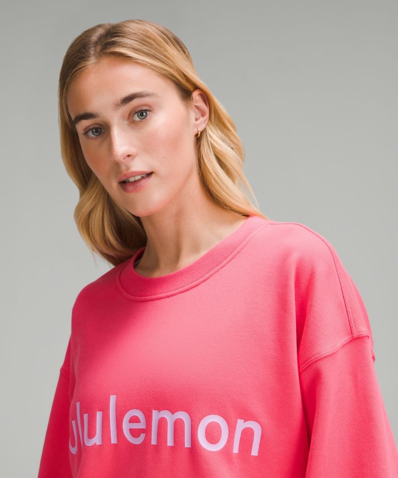 Lululemon Perfectly Oversized Crew *Graphic Glaze Pink Online Outlet Sale