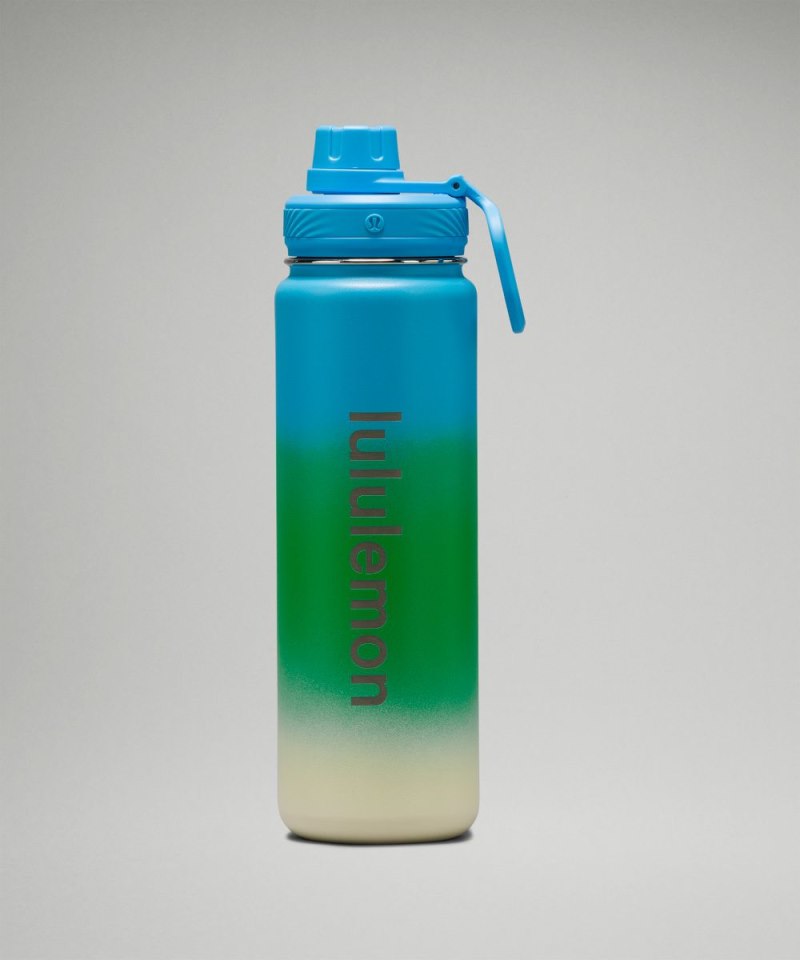 Lululemon Back To Life Sport Bottle 24oz Kayak Blue Light / Green Punch / Wisp Yellow Online Outlet Sale