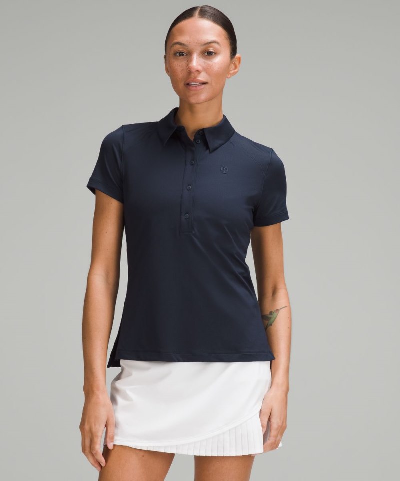 Lululemon Quick Dry Short-Sleeve Polo Shirt *Straight Hem True Navy Online Outlet Sale