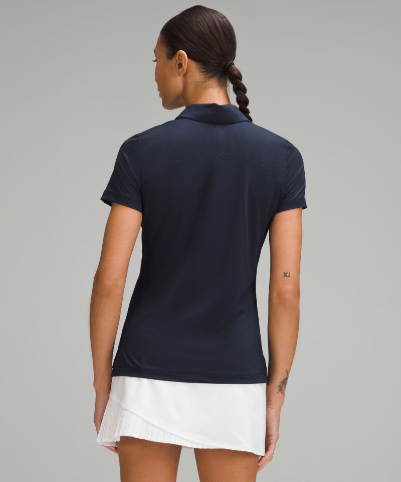 Lululemon Quick Dry Short-Sleeve Polo Shirt *Straight Hem True Navy Online Outlet Sale