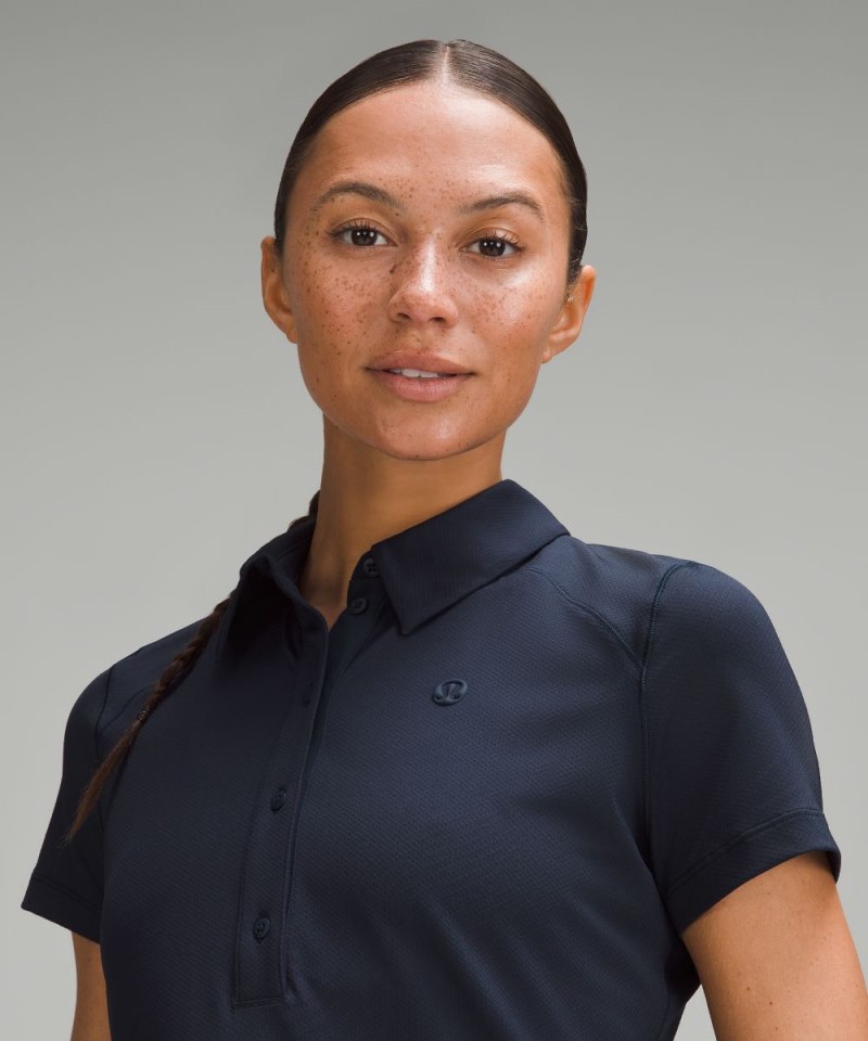 Lululemon Quick Dry Short-Sleeve Polo Shirt *Straight Hem True Navy Online Outlet Sale