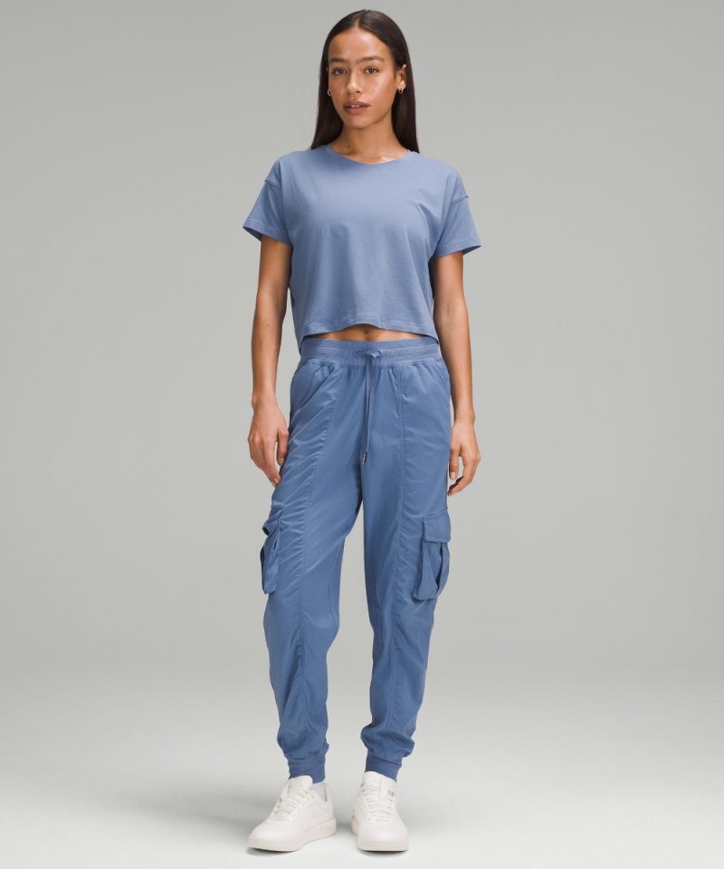 Lululemon Cates Cropped T-Shirt Oasis Blue Online Outlet Sale