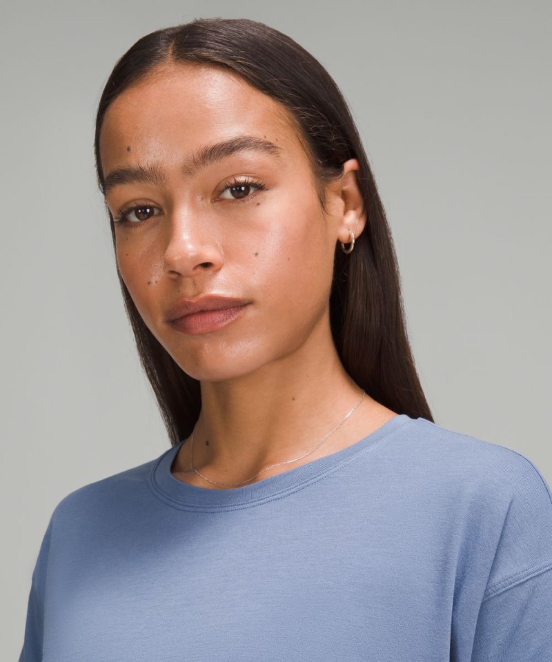 Lululemon Cates Cropped T-Shirt Oasis Blue Online Outlet Sale