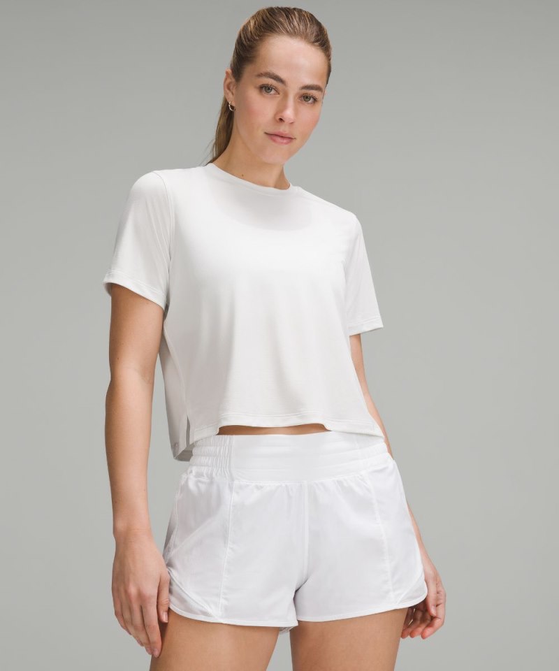 Lululemon Ultralight Waist-Length T-Shirt Light Vapor Online Outlet Sale