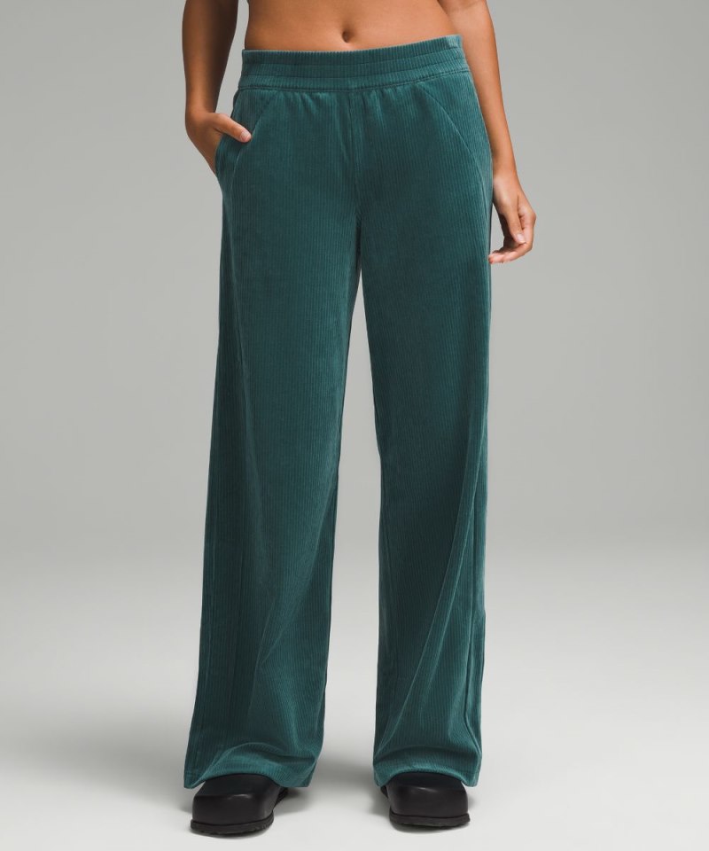 Lululemon Scuba Mid-Rise Wide-Leg Pant *Velvet Cord Storm Teal Online Outlet Sale