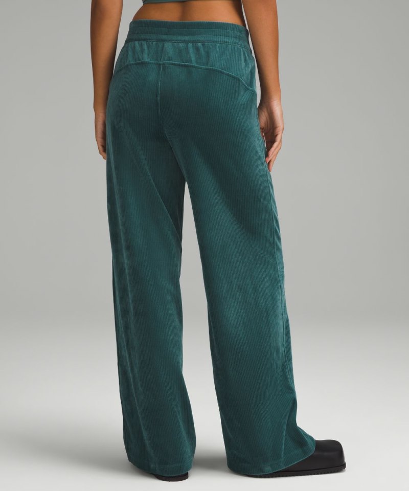 Lululemon Scuba Mid-Rise Wide-Leg Pant *Velvet Cord Storm Teal Online Outlet Sale
