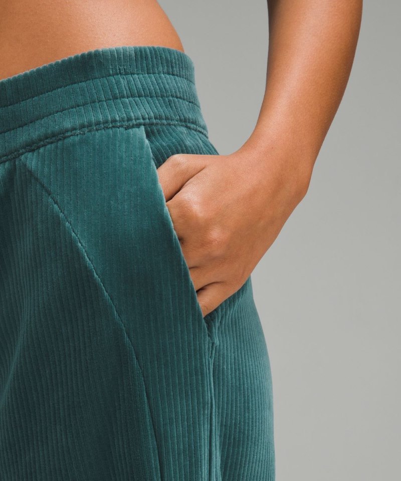 Lululemon Scuba Mid-Rise Wide-Leg Pant *Velvet Cord Storm Teal Online Outlet Sale