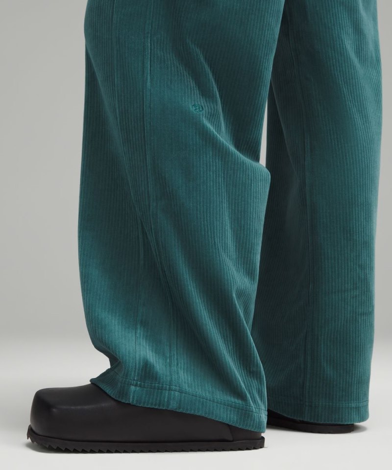 Lululemon Scuba Mid-Rise Wide-Leg Pant *Velvet Cord Storm Teal Online Outlet Sale