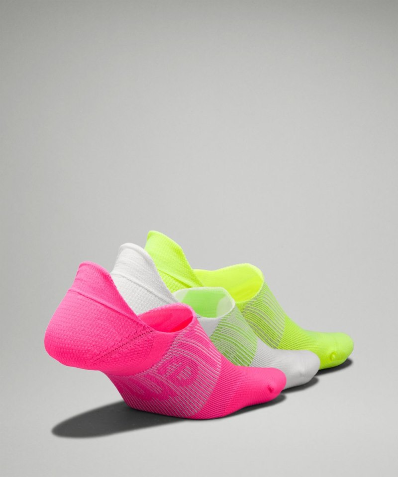 Lululemon Women's Power Stride No-Show Socks with Active Grip *3 Pack Highlight Pink / White / Absinthe / Highlight Yellow Online Outlet Sale