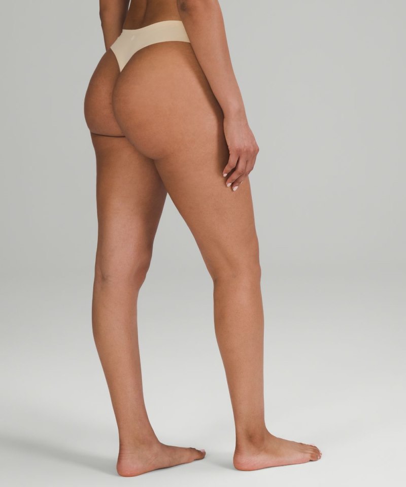 Lululemon InvisiWear Mid-Rise Thong Underwear Pale Linen Online Outlet Sale