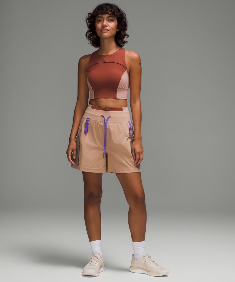 Lululemon Multi-Pocket Cargo High-Rise Hiking Short 5" Pink Clay Online Outlet Sale