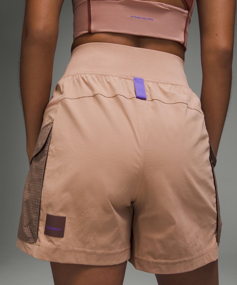Lululemon Multi-Pocket Cargo High-Rise Hiking Short 5" Pink Clay Online Outlet Sale