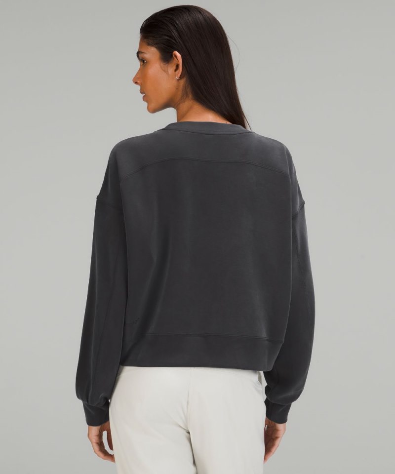 Lululemon Softstreme Perfectly Oversized Cropped Crew Black Online Outlet Sale