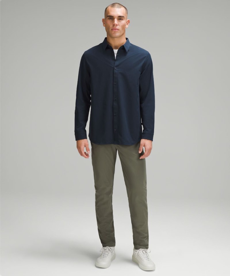 Lululemon New Venture Classic-Fit Long-Sleeve Shirt True Navy Online Outlet Sale