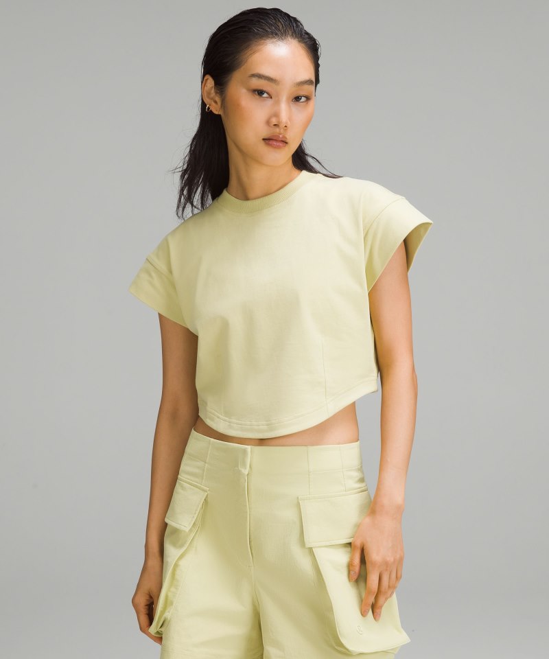 Lululemon Heavyweight Cotton Mock-Neck T-Shirt Finch Yellow Online Outlet Sale