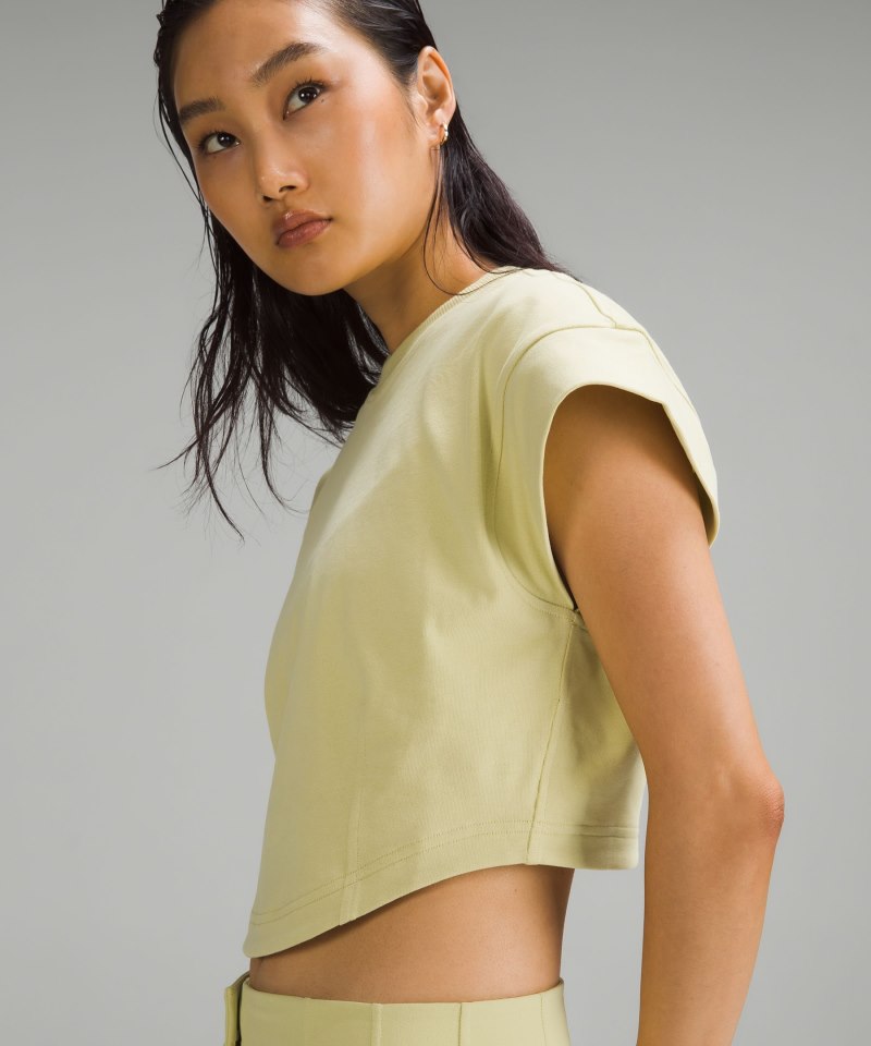 Lululemon Heavyweight Cotton Mock-Neck T-Shirt Finch Yellow Online Outlet Sale