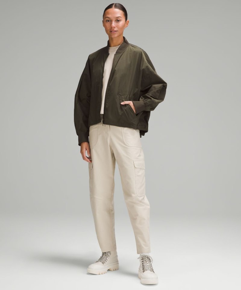 Lululemon Lightweight Hem-Cinch Bomber Jacket Dark Olive Online Outlet Sale