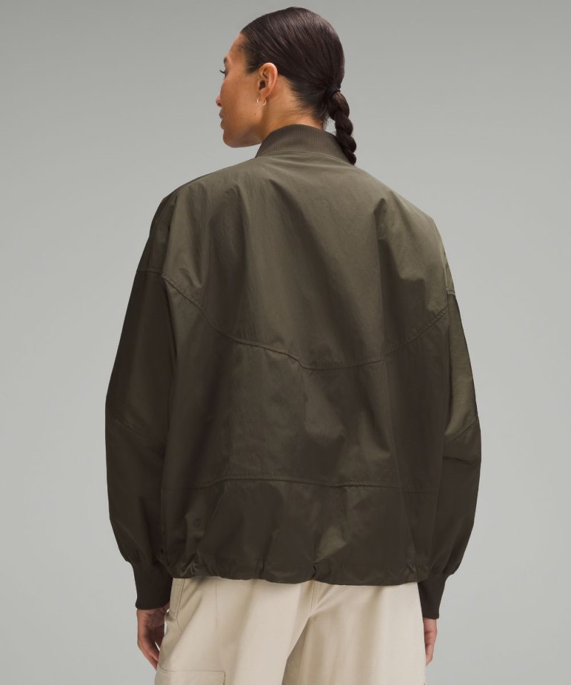 Lululemon Lightweight Hem-Cinch Bomber Jacket Dark Olive Online Outlet Sale