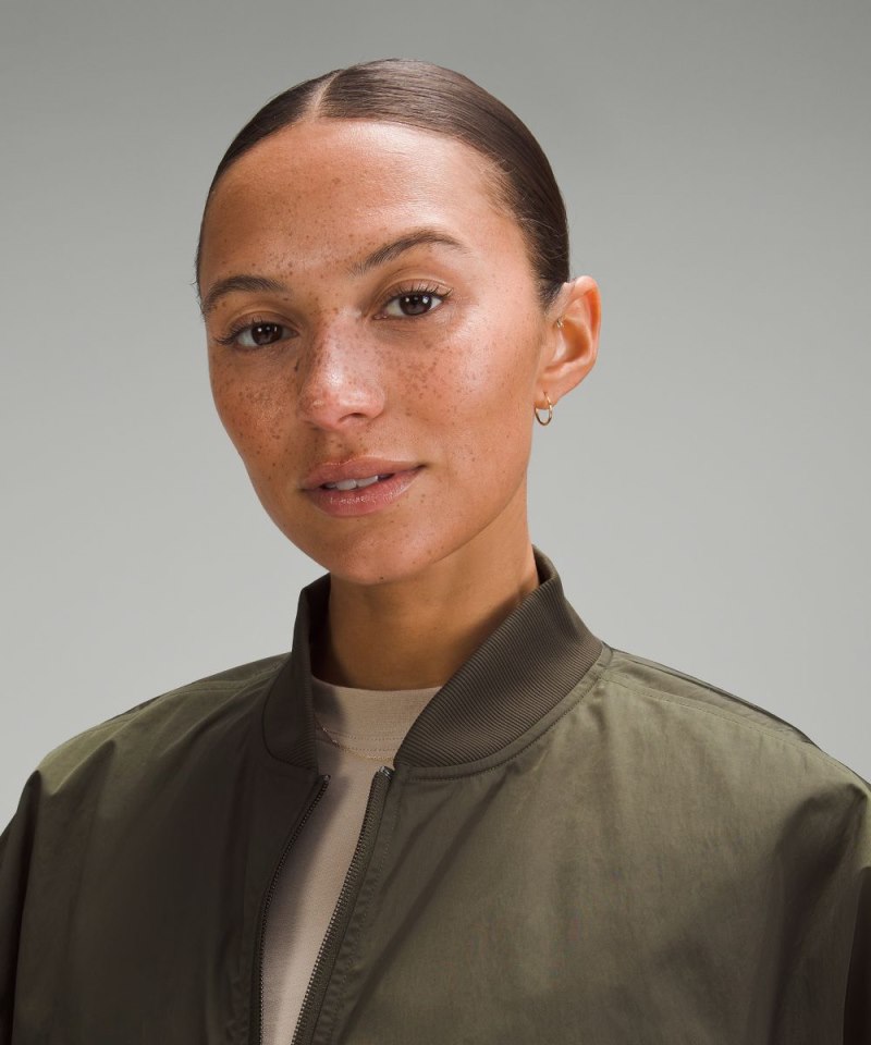 Lululemon Lightweight Hem-Cinch Bomber Jacket Dark Olive Online Outlet Sale