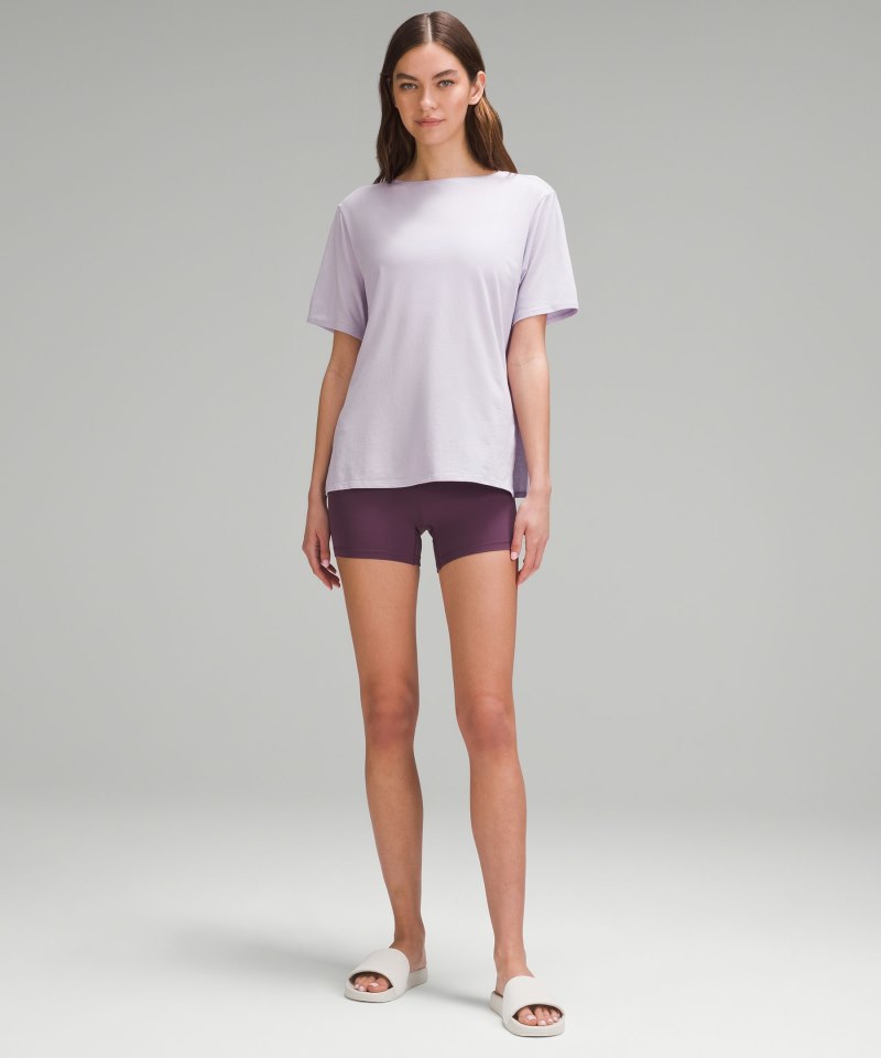 Lululemon Relaxed-Fit Boatneck T-Shirt Lilac Ether Online Outlet Sale