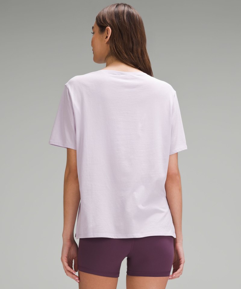 Lululemon Relaxed-Fit Boatneck T-Shirt Lilac Ether Online Outlet Sale