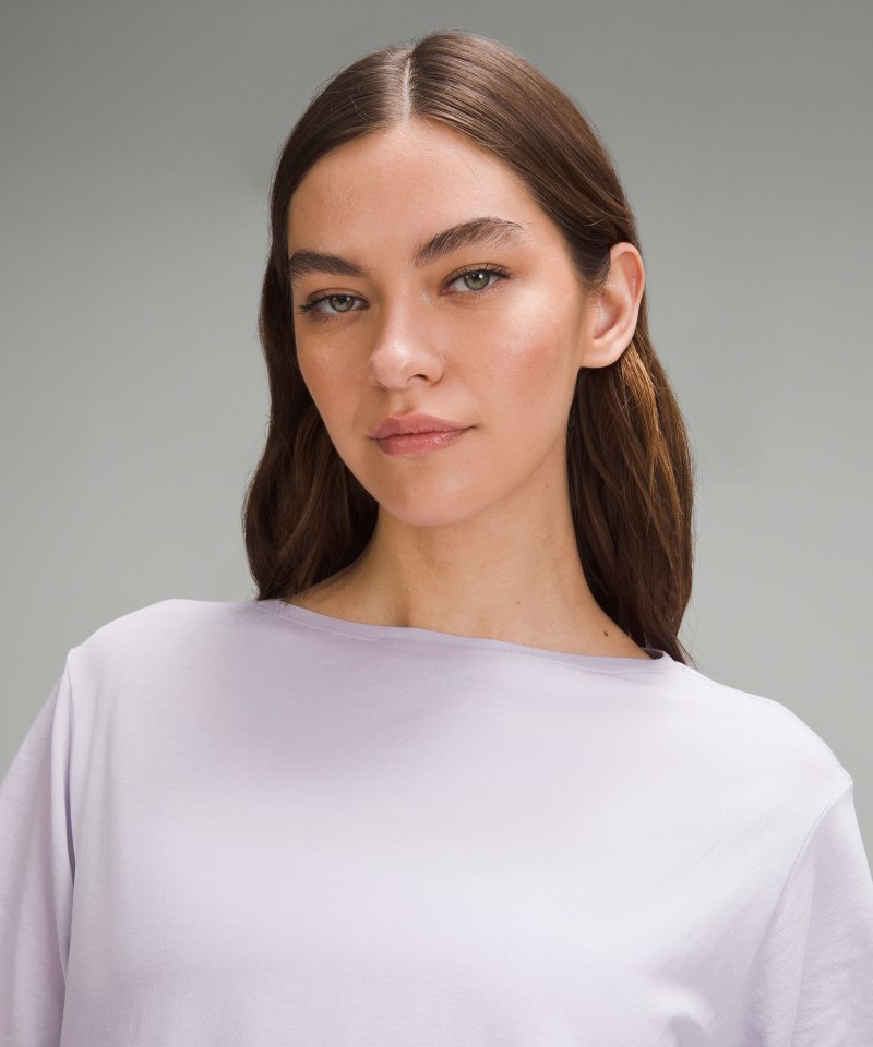 Lululemon Relaxed-Fit Boatneck T-Shirt Lilac Ether Online Outlet Sale