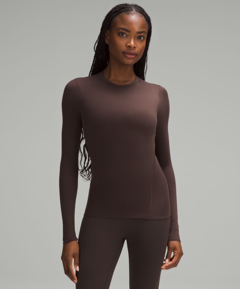 Lululemon Wundermost Ultra-Soft Nulu Crewneck Long-Sleeve Shirt Espresso (not available) Online Outlet Sale
