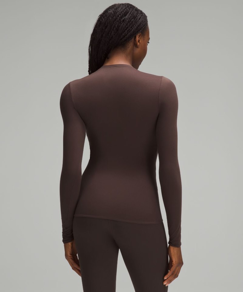 Lululemon Wundermost Ultra-Soft Nulu Crewneck Long-Sleeve Shirt Espresso (not available) Online Outlet Sale