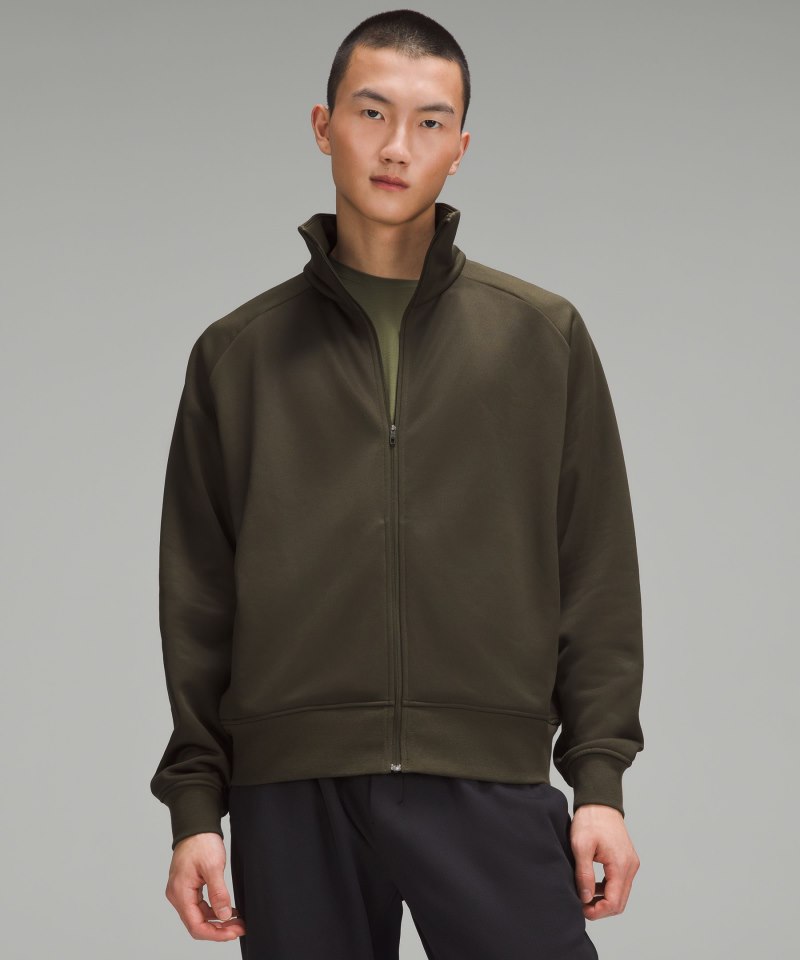 Lululemon Fleece Training Track Jacket Dark Olive Online Outlet Sale