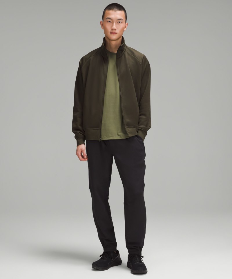 Lululemon Fleece Training Track Jacket Dark Olive Online Outlet Sale