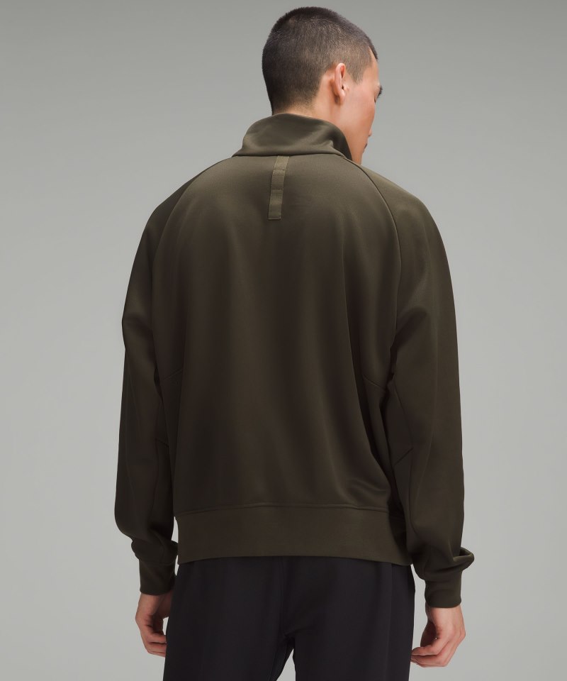 Lululemon Fleece Training Track Jacket Dark Olive Online Outlet Sale