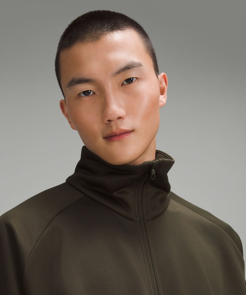 Lululemon Fleece Training Track Jacket Dark Olive Online Outlet Sale