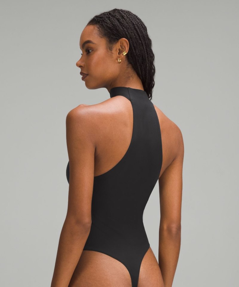 Lululemon Wundermost Ultra-Soft Nulu Mockneck Sleeveless Bodysuit Black Online Outlet Sale
