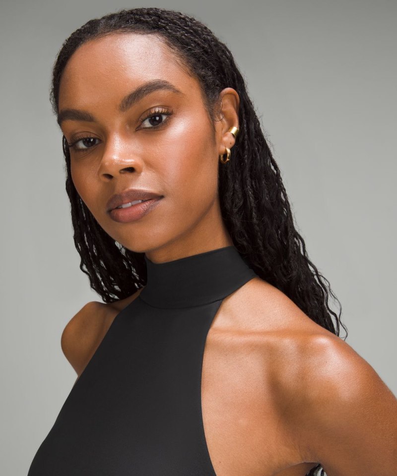 Lululemon Wundermost Ultra-Soft Nulu Mockneck Sleeveless Bodysuit Black Online Outlet Sale