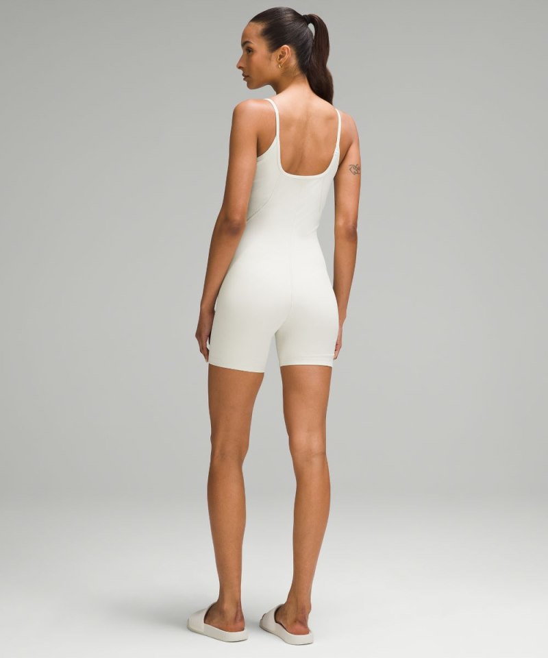 Lululemon Ribbed Contoured Unitard 6" Bone Online Outlet Sale