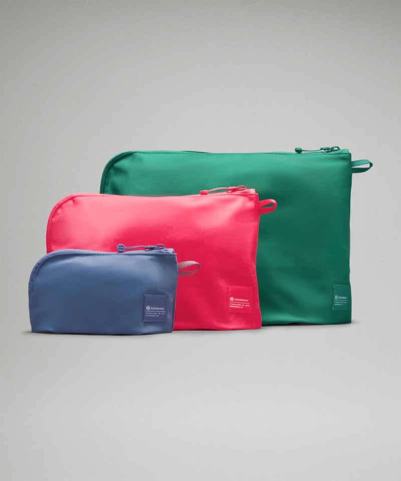 Lululemon Lightweight Pouch *3 Pack Cascadia Green / Glaze Pink / Oasis Blue Online Outlet Sale
