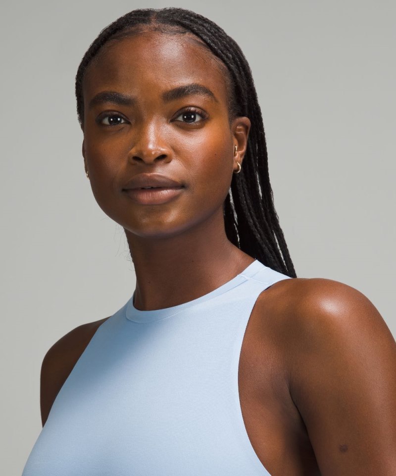 Lululemon Wundermost Ultra-Soft Nulu High-Neck Sleeveless Bodysuit Sinatra Blue Online Outlet Sale